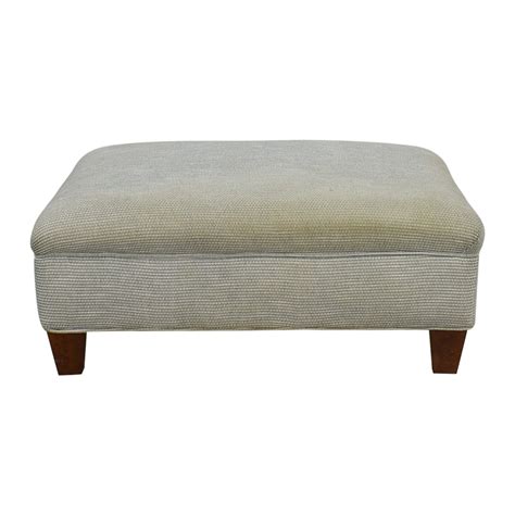 Upholstered in polyester-linen blend · Fabric Content 80 polyester, 20 linen · Storage compartment · 1. . Havertys cocktail ottoman